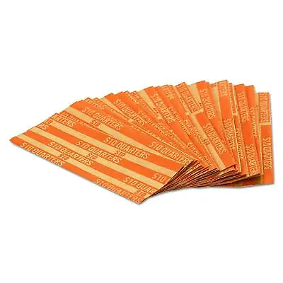 1000 Quarter MMF Industries Flat Paper Coin Wrappers Orange Wrapper $10 Rolls • $23.90