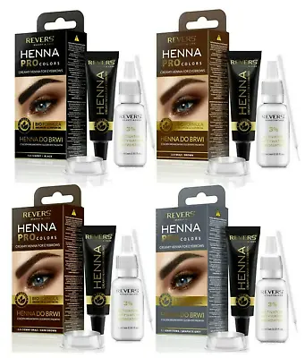 $9.99 • Buy REVERS HENNA EYEBROWS TINT Professional Brow Dye Cream Black Brown Graphite 15ml