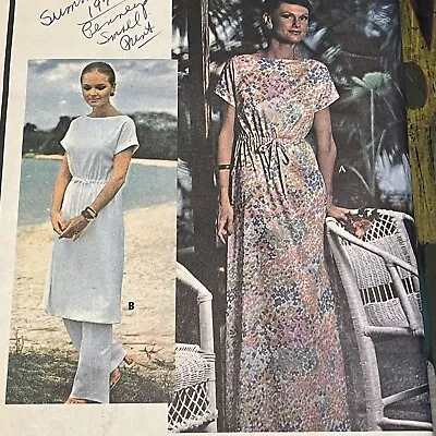 Vintage 1970s McCalls 5074 Stretch Dress Or Tunic + Pants Sewing Pattern S UNCUT • $7