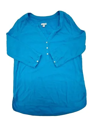 J Jill Size Small Half Button Down Long Sleeve Blouse Top • $8.99