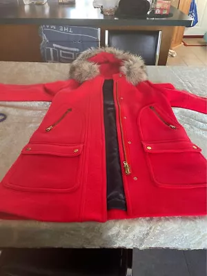 J. CREW - Stadium Cloth By Nello Gori - Women's Coat - Red - Size 00 • $75
