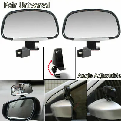 2x Black ABS Adjustable Car Blind Spot Side Rear View Mirror Wide Angle Mirrors • $36.25