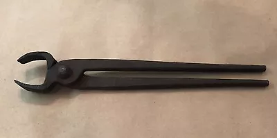 Vintage Heller Bros. Anvil Blacksmith Tongs 15  Long Knife Making Old Tool • $44.99