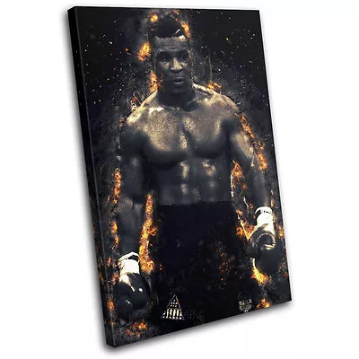 Boxing Mike Tyson Fire Abstract Sports SINGLE CANVAS WALL ART Picture Print • $74.99