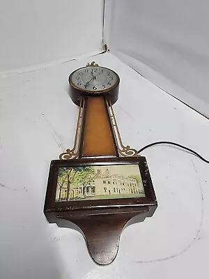 1960 SESSIONS Model 2W Electric Banjo Wall Clock 20  Walnut Case Mt Vernon Scene • $36