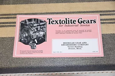 Vintage INK BLOTTER Paper Advertising TEXTOLITE GEARS GE Michigan Industrial • $7.50