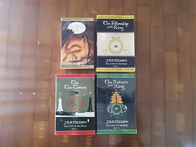 JRR Tolkein Lord Of The Rings Books 1997 + The Hobbit 1991 Paperbacks LOTR • $19.95