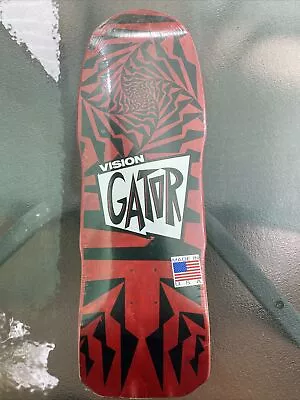 Vision Gator Red & Black V2 Reissue Skateboard Deck In Shrink Made In USA New • $179.41