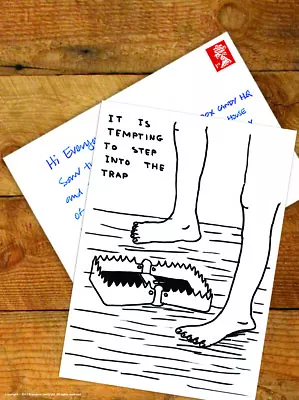 David Shrigley Postcard Funny Comedy Humour Amusing Witty Novelty Cheeky Joke  • £1.50