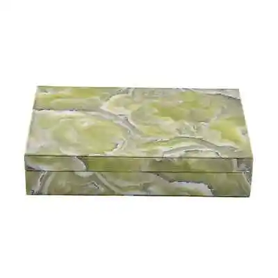 £44 • Buy Green Marble Pattern Faux Leather Jewelry Organizer Box With Anti Tarnish Lining