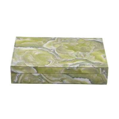 £44 • Buy Green Marble Pattern Faux Leather Jewelry Organizer Box With Anti Tarnish Lining