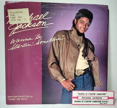MICHAEL JACKSON Wanna Be Startin' 45 RPM Picture Sleeve ONLY + Jukebox Strip *D7 • $5.40
