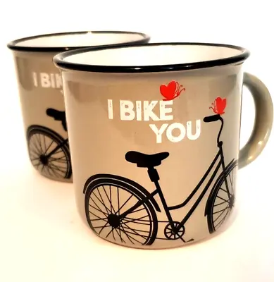 Bicycle Mugs Coffee I Bike You Heart Butterflies Bicycling Love Like Bite • $15