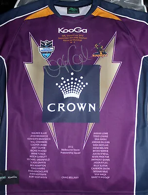 Melbourne Storm 2012 NRL Premiers Signed Jersey Cooper Cronk (Rare) • $695