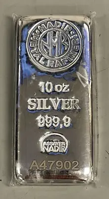 10 Oz Nadir Metal Rafineri Bullion Bar Of 999.9 Fine Silver • $269.96