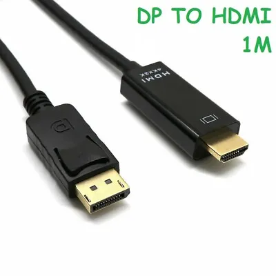 4K*2K Display Port DP To HDMI Male Adapter Cable Converter DisplayPort 1M 4K  • £3.98