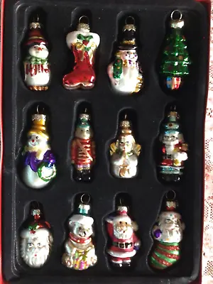 Avon Mini Glass Christmas Ornaments Set 12 Nib • $18