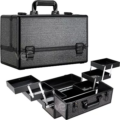VER Beauty Professional Train Makeup Case With 6 Extendable Trays Key Locks • $54.99