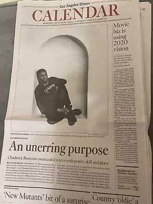 Los Angeles LA Times August 31 2020 Remembering Chadwick Boseman Black Panther • $20