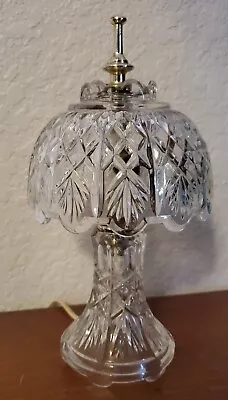 Cut Leaded Crystal Boudoir Lamp Small Table Night Light Accent Vtg Yugoslavia  • $38