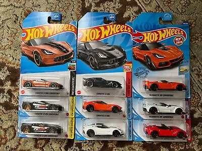 Hot Wheels Corvette C7 Z06 Hard Top And C7 Z06 & ZR1 Convertible. Lot Of 9. • $19.95
