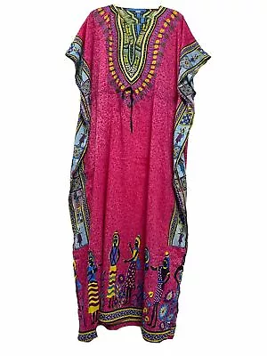 Boho Hippy African Kaftan Dress Free Size Women Beach Cover Up Maxi Gown Caftan • $13.37