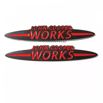 2X 3D JOHN COOPER WORKS Metal Badge JCW Emblem Sticker For MINI R56 F55 F60 90mm • $12.86