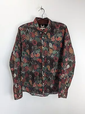 Pretty Green Shirt Mens Large Oasis Paisley Liberty Psychedelic Floral  • £32