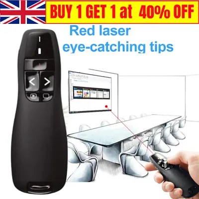 Wireless Presenter PowerPoint Mouse Clicker Laser Pointer Presentation Remote UK • £9.78