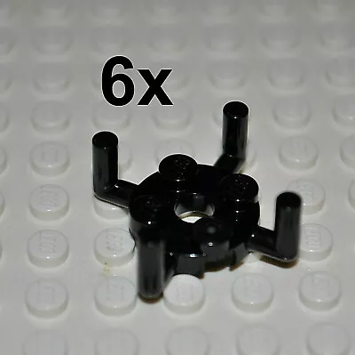Lego Parts - 6x Black Plant Tree Palm Leaf Holder/round Plate 2x2 Holder/arms • $3.49