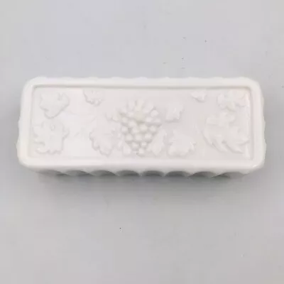 Vintage Westmoreland Grape Design Milk Glass Butter Dish - Lid Only 5.5  X 2.25  • $9.99