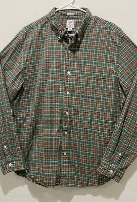 Men's Thomas Mason J.Crew Flannel Shirt Size XL Slim Button Down L Sleeve Green • $27.75