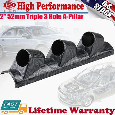 Universal 2  52mm Triple 3 Hole A-Pillar Gauge Meter Pod Holder Display Race New • $18.59