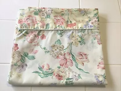 Vintage Laura Ashley King Pillowcase Lovely Floral W/Yellow Floral Border • £14.45