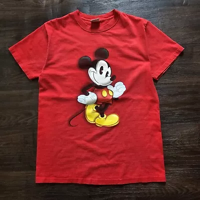 Vintage Disney Mickey Mouse T Shirt Sz Medium Double Sided Walt Red Character  • $14.95