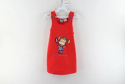 Vtg 90s Nickelodeon Rugrats Girls Size 6X Angelica Pickles Spell Out Dress Red • $40.45