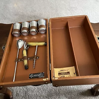 Vintage Original TRAV-L-BAR By Ever-Wear  Portable Travel Bar/Cocktail Suitcase • $75