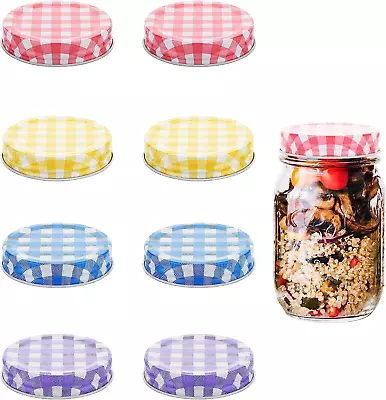 Cosnos 8 Pcs Regular Mouth Mason Jar Lids Decorative Metal Jar Lids Compatible W • $14.70