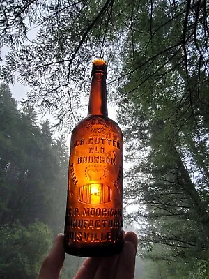 Top Shelf WESTERN J.H. Cutter Old Bourbon OK Whiskey☆ Antique Picture Bottle! • $377