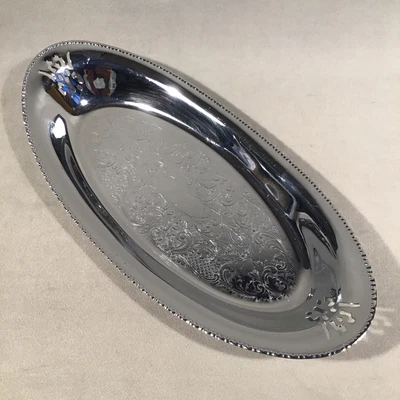 $10 • Buy PV07629 Vintage Farber Bros KROME KRAFT Reticulated Bread Tray