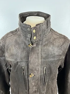 NEW NWT Williams & Brown Men’s Brown Real Leather Jacket Safari Biker Sz XL ST4 • $149.98