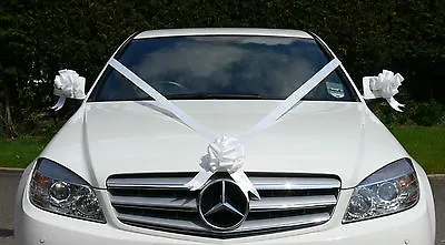 £7.25 • Buy WHITE Wedding Car Decoration Kit Large Bows & 7 Metres Of Ribbon FAST & FREEPOST