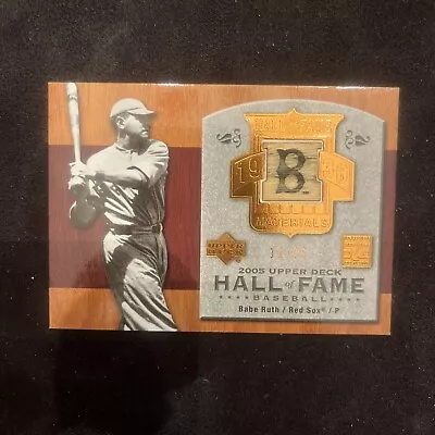 2005 Upper Deck Hall Of Fame Babe Ruth Material Bat Relic Silver 11/15 SSP HOF • $749.95