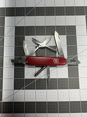 Victorinox Super Tinker Swiss Army Pocket Knife Red 91MM DULL* Needs Sharp 5207 • $18