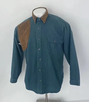 Vintage Deerskin USA Melton Shirt Teal Blue & Brown Suede Size XL Mens • £24.99