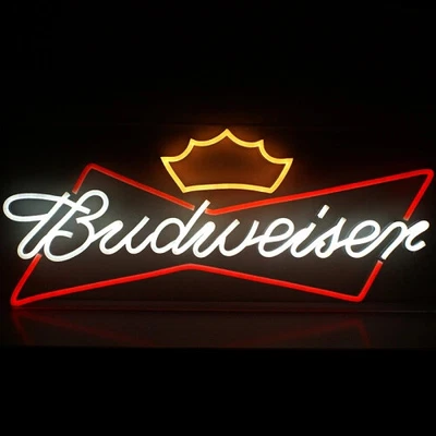 £1 • Buy Custom LED Neon Sign Light Bespoke Lighting Personalised Budweiser Bar Home