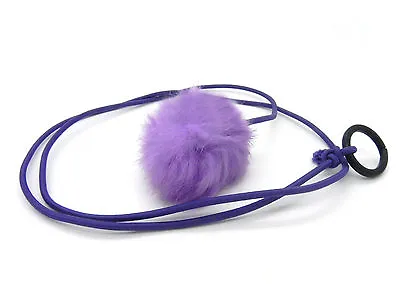 Bouncy Ball Rabbit Fur String Cat Toy Purple • $6.99