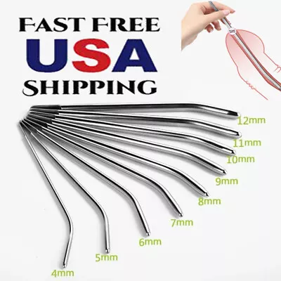 Men Metal 4-12mm Penis Insert Sounds Sounding Dilator Training Rod Stretcher • $10.49