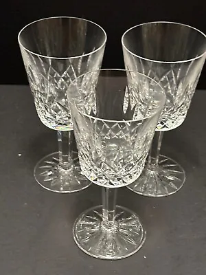 3 WATERFORD CRYSTAL LISMORE Water Goblets Glasses Vintage Irish Crystal AS IS • $39.99