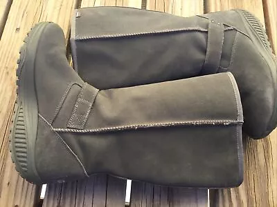 $19 • Buy WOMENS SKECHERS SHAPE-UPS TONING FITNESS SUEDE BOOTS FAUX FUR LINED Size 9